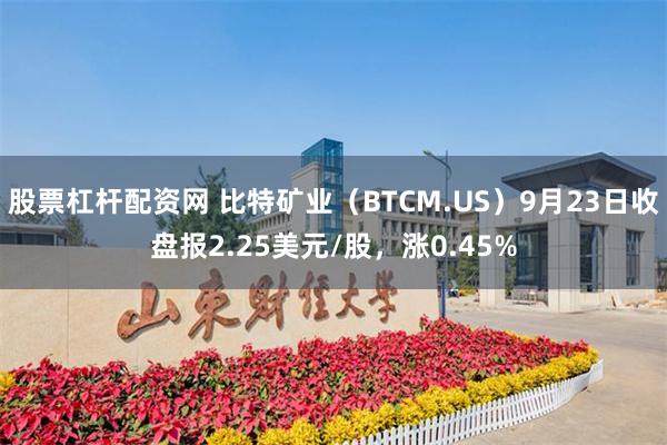 股票杠杆配资网 比特矿业（BTCM.US）9月23日收盘报2.25美元/股，涨0.45%