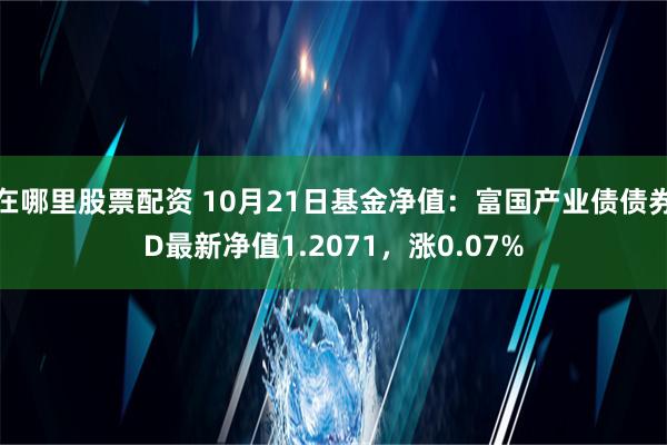 在哪里股票配资 10月21日基金净值：富国产业债债券D最新净值1.2071，涨0.07%