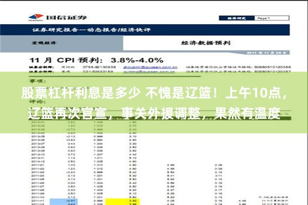 股票杠杆利息是多少 不愧是辽篮！上午10点，辽篮再次官宣，事关外援调整，果然有温度