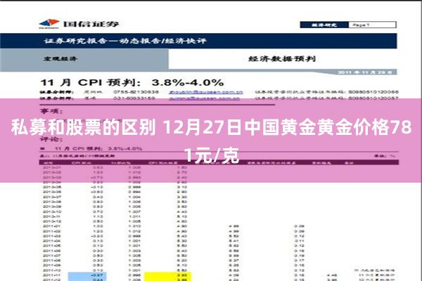 私募和股票的区别 12月27日中国黄金黄金价格781元/克